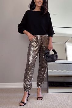 Show off your style in these sparkling Glam High Rise Sequin Joggers. With a contemporary design made of shimmering sequin fabric, these joggers offer perfect comfort and shimmering flair. Make a statement and add glam to your wardrobe. Material:Cotton+Polyester+Sequin SIZE US/CAN BUST WAIST HIPS S 2-4 33"-34" 26"-27" 36"-37" M 6-8 35"-36" 28"-29" 38"-39" L 10-12 37"-39" 30"-32" 40"-42" XL 12-14 40"-42" 33"-35" 43"-45" Sequin Joggers, Sequin Fabric, Dresses For Sale, Contemporary Design, Sweaters & Cardigans, Jumpsuit Romper, Show Off, High Rise, Rompers