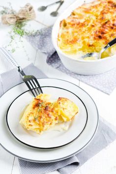 a white plate topped with an egg casserole