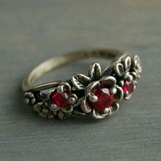 Vintage Bohemian Flower Red Ruby Ring for Women Silver Engagement Jewelry - Genuine - Gemstone Red Crystal Ring, Channel Set Rings, Bohemian Flower, Bohemian Flowers, Marcasite Ring, Flower Red, Ladies Diamond Rings, Women Diamond, Fashion Ring