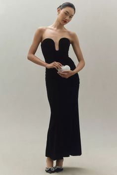 Bardot Elvira Velvet Midi Dress | Anthropologie Spring Black Tie Wedding, Elvira Dress, Cocktail Dress Midi, Wedding Guest Ideas, Black Tie Wedding Guest Dress, Black Tie Wedding Guest, Guest Ideas, Black Tie Wedding Guests, Velvet Midi Dress