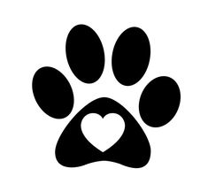 an animal paw with a heart on it