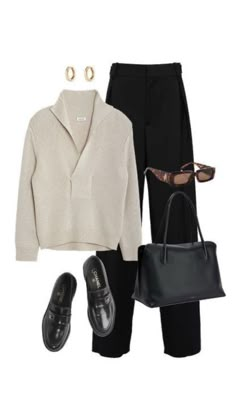 Mode Zara, Work Fits, Minimal Outfit, Aesthetic Fall, Business Outfit, White Sweater, Autumn Outfit