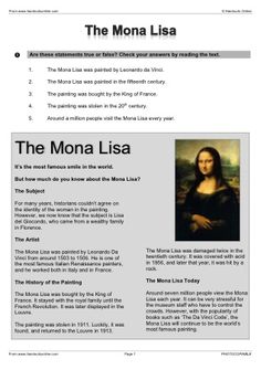 the mona lisa worksheet