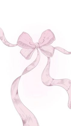 a drawing of a pink ribbon with a bow on it's headbands