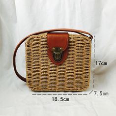 Straw Bags Round Woven Handmade Ladies Design Summer Beach Circle Bohemia Rattan Cross Body Shoulder Bag New Fashion Beach Shoulder Box Bag With Adjustable Strap, Vacation Shoulder Box Bag With Adjustable Strap, Beige Square Shoulder Bag For Vacation, Square Beige Shoulder Bag For Vacation, Vacation Rectangular Satchel With Braided Handles, Beach Crossbody Box Bag With Adjustable Strap, Woven Rectangular Vacation Bag, Square Satchel With Adjustable Strap For Vacation, White Rectangular Satchel For Vacation