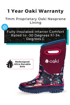 INDUSTRY LEADER: OAKI has been manufacturing neoprene boots for over a decade. The result is the most durable, warm, and comfortable neoprene boot on the market. Our proprietary OAKI vegan ox-tendon sole will outlast our competitors and ensure the least amount of heel or tread ware. Our 5mm thick neoprene is comfort rated to -18 degrees C. OAKI neoprene boots will outlast our competitors' boots, all while offered at a more affordable price. SLIP RESISTANT LEATHER ALTERNATIVE: OAKI’s neoprene boo Rain Suit, Blue One Piece, Rain Pants, Slip And Fall, Rain And Snow Boots, Waterproof Boots, Outdoor Kids, Snow Boots, Work Boots