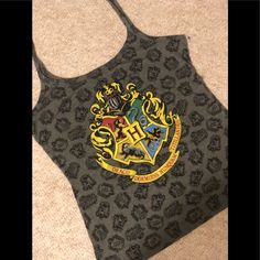 Great Unused Condition Harry Potter Tank Top, Harry Potter Universal Studios, Beaded Headband, Gray Fabric, Charcoal Color, The Gray, Halter Neckline, Clothes Ideas, Sleeveless Tank Top