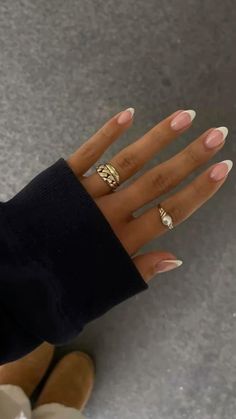 Simple Sleek Nails, Plain Nails French Tip, French Tip Gel Extensions, Gel Overlay Designs, Plain Hoco Nails, Grad Picture Nails, Plain Wedding Nails, Plain French Nails, Engagement Acrylic Nails