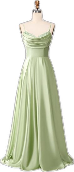 Bridesmaid Dress Green, Satin Long Prom Dress, Dusty Sage, Womens Prom Dresses, Spaghetti Strap Maxi Dress, Long Bridesmaid Dress, Dress Occasion, Green Prom Dress, Floor Length Dresses