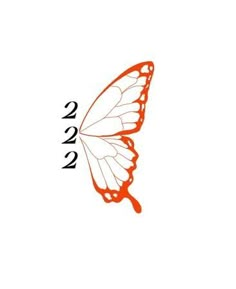 an orange and white butterfly with the year 2012 on it's wings, in front of a white background