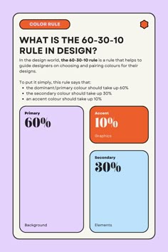 DESIGN TIPS I Design Rules I 60-30-10 Rule I Graphic Design Tips I Graphic Design Graphic Design Principles, Graphic Design Marketing, Tips Design, Illustrator Design Tutorial, Graphic Design Tutorials Learning, Infographic Design Inspiration, Design Basics, Design Theory, Design Rules