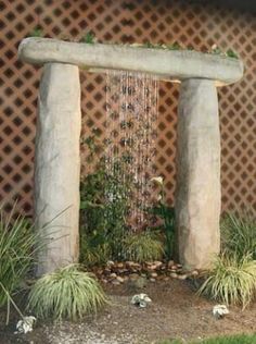 Stonehenge Fountain w/RK2 Large Outdoor Fountains, Wonderland Garden, Rock Fountain, Modern Fountain, Outdoor Water Feature, Fountain Design, Stone Fountains, Natural Swimming Pools, Water Fountains Outdoor