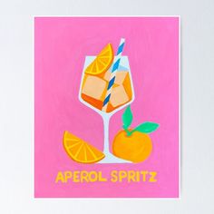 High-quality posters to hang in dorms, bedrooms or offices. Multiple sizes are available. Printed on 185gsm semi gloss poster paper. Additional sizes are available. Orange Crush Cocktail, Spritz Art, Aperol Spritz Poster, Drink Posters, Aperol Spritz, Polo Club, Pink Art, Typography Art, Wine And Spirits