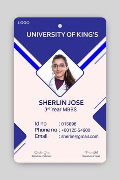 School Id Card Template, Identity Card Design, Employee Id Card, Id Card Design, Free Id, Template Images, Digital Advertising Design, Certificate Background, Wedding Card Frames