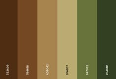 the color palette is brown and green