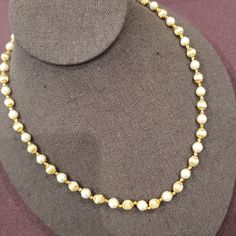 Buy 6mm Pearl and Matte Gold Ball Pattern Chain. 18 Inches Chain Online in India - Etsy Gold Single Strand Necklace For Anniversary, Single Strand Gold Necklace For Anniversary, Round Pearl Temple Jewelry, Temple Jewelry Style Pearl Chain For Formal Occasions, Gold Plated Round Beads Jewelry For Formal Occasions, Gold Plated Round Beads Jewelry For Formal Events, Gold Plated Jewelry With Round Beads For Formal Occasions, Spiritual Pearl Chain Jewelry With Round Beads, Formal Gold Plated Jewelry With Round Beads