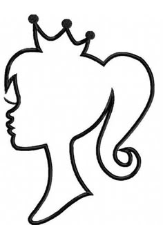 the silhouette of a woman with a crown on her head