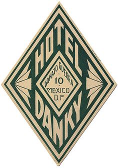 a green and white sign that says hotel danky