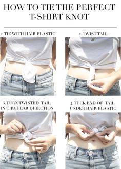 Too Polished A Simple Summer Look + How to Tie the Perfect T-Shirt Knot Knotted Shirt Outfit, Tie A Shirt Knot, Tie Shirt Knot, How To Tie A Shirt Knot, How To Tie A Shirt, Tie A Shirt, T Shirt Knot, Shirt Knot, Knot Shirt