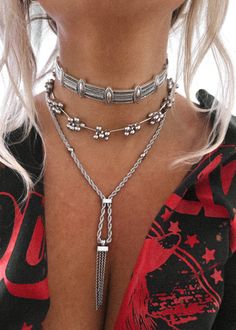 pebby forevee Necklace Silver IN AGREEMENT STATEMENT CHOKER NECKLACE Silver Chunky Necklace, Chunky Layered Necklaces, 2025 Outfit, Maximalist Jewelry, Elegant Choker, Jewelry Casual, Statement Choker Necklace, Statement Choker, Sterling Silver Anklet