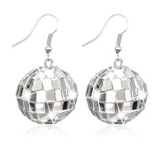 PRICES MAY VARY. Disco Ball Earrings:This disco ball earrings features a simple and unique design style that can be paired with all your clothing and is suitable for wearing in all scenarios. Colorful Disco Earrings:This disco ball earrings adopts various design styles, giving people a good sense of design, suitable for different facial shapes, and is very beautiful. High Quality:This jewelry is made of high-quality materials and can be worn for a long time without putting any burden on you. Bes Disco Style Silver Jewelry For Party, Nickel-free Hoop Earrings For Party, Nickel Free Adjustable Hoop Earrings For Party, Nickel-free Metal Hoop Earrings For Party, Adjustable Pierced Earrings For Parties, Nickel Free Novelty Earrings For Party, Novelty Drop Earrings For Party, Adjustable Metal Plug Earrings For Party, Silver Retro Jewelry For Party