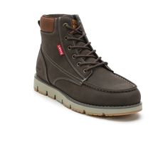 Synthetic upper,Secure lace-up closure,Moc stitched toe,Cushioned insole,Durable outsole,Breathable shoe lining,Padded collar and tongue for added comfort,Pull loop at back for easier on and off,Levi's branding details | Men's Levis Dean Wx UL Boot in Brown Size 8 Medium Casual Brown Weatherproof Lace-up Boots, Casual High Ankle Lace-up Hiking Boots, Casual Work Boots For Outdoor Activities, Casual Weatherproof Lace-up Boots, Casual High Ankle Hiking Work Boots, Casual High Ankle Work Boots For Hiking, Casual High Ankle Work Boots For Outdoor, Casual Hiking Boots With Reinforced Toe For Fall, Casual Fall Hiking Boots With Reinforced Toe