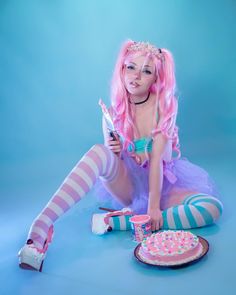 Pink Clown Outfit, Brats Doll Outfits, Candy Shoot, Candy Outfit, High Socks Outfits, Bunny Outfits, Girls Reference