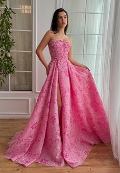 Bonbon Rose Gown | Teuta Matoshi Teared Prom Dress, Red And Purple Bridesmaid Dresses, Pink Debs Dresses, Modern Bridgerton Dress, Barbie Princess Dresses, Ballgown Prom Dress Trendy, Rapunzel Inspired Prom Dress, Pink Cap And Gown Graduation Pictures, Easter Prom Dress