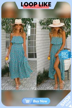 Women Ladies Summer Boho Floral Sleeveless Casual High Waist Long Maxi Dress Party Beach Dress Sundress Boho Sundress, Summer Cocktail Dress, Dress Cocktail Party, Long Summer Dresses Maxi, Beach Sundress, Us Fashion, Midi Pencil Dress, Maxi Dress Cocktail, Pregnancy Maxi Dress