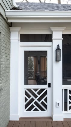 a white front door on a house