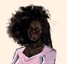 Puffy Hair Drawing Reference, 4c Hair Drawing Reference, Black Skin Drawing, Pixie Cut Drawing, Curly Hair Side Profile, How To Draw Afro, Black Person Drawing, Black Hair Styles Drawing, Big Afro Drawing