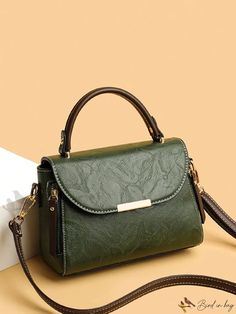 Bird in Bag - Leather Body Bag, Versatile and Fashionable, Classic Design, Simple and Practical, Suitable for All Occasions. Versatile Satchel Bag With Single Handle, Green Handheld Bag With Single Handle, Green Shoulder Bag With Single Handle, Green Top Handle Bag With Single Handle, Green Handheld Shoulder Bag With Single Handle, Leather Satchel Bag With Single Handle, Green Top Handle Shoulder Bag With Single Handle, Green Single Handle Bag For Everyday Use, Versatile Green Handheld Bag