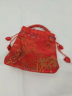 Cute Small Asian Red New Year Hand Bag Cute. Shipped with USPS Parcel Select Ground. 6.5 x 7 inches Bag Cute, Hand Bag, Bucket Bag, Red, Handbags