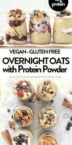 vegan - gluten free overnight oats with protein powder are the perfect way to start your day