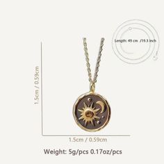 Sun and Moon Necklace - Etsy Sun Moon Necklace, Sun And Moon Necklace, Horror Nights, Athens Ga, Hoodie Size Chart, Vintage Pendant, Sun And Moon, Halloween Sweatshirt, Moon Necklace