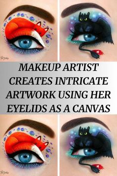 makeup artist creates intrigate artwork using her eyes as a canvas for the image