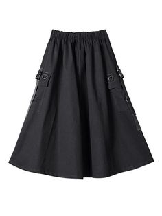 561477 Cotton Style, A Line Skirt, A Line Skirts, Skater Skirt, Army Green, Free Size, A Line, Size Chart, Black White