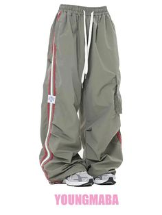 Find Cargo Pants Women Wide Leg Pants Striped Sports Sweatpants Drawstring Trousers on eBay in the category Clothing, Shoes & Accessories>Women>Women's Clothing>Pants. Y2k Cargo Pants, Punk Pants, Sports Sweatpants, Women Cargo Pants, Pant Women, Trouser Outfits, Pants Baggy, Pants Women Fashion, Casual Wide Leg Pants