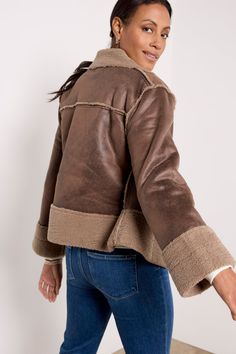 Courtney Sherpa Jacket Winter Must Haves, Trendy Winter, Cold Weather Fashion, Sherpa Jacket, Cozy Fashion, Medium Brown, Winter Looks, In The Winter, Winter Wardrobe