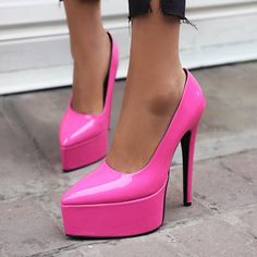 Shop Women's Fuchsia Pointed Toe Platform Pumps Stiletto High Heel color Fuchsia for Date, Music Festival, Night Club, Party with worldwide Free shipping & Free return. Mary Jane Shoes Heels, Womens Shoes High Heels, Fuchsia Color, High Heels Stilettos, Platform Pumps, Women's Pumps, High Heel Shoes, Pu Leather, High Heels