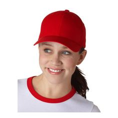 83% Acrylic, 15% Wool, 2% Spandex 6-Panel, Structured, Mid-Profile Eight-Row Stitching On Bill 3" Crown Hard Buckram Backed Front Panels Sewn Eyelets Spandex Sweatband Retains Shape Silver Underbill Size: One Size.  Color: Red.  Gender: unisex.  Age Group: adult. Hoodie Refashion, Crown Heights, 6 Panel Cap, Wool Caps, Caps For Men, Cap Style, Sweatshirts Pattern, Men's Hats, Womens Baseball Cap