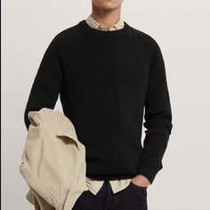 Zara Double Knit Round Neck Sweatshirt In Black [Last One] (Price Is Firm) - Size: Available In S - Color: Black Zara Crew Neck Sweatshirt With Ribbed Cuffs, Black Cotton Polo Sweater For Work, Black Knit Sweatshirt With Ribbed Cuffs, Classic Black Sweatshirt With Ribbed Cuffs, Black Crew Neck Sweater For Work, Zara Long Sleeve Sweater With Ribbed Cuffs, Classic Zara Long Sleeve Sweater, Zara Classic Long Sleeve Sweater, Classic Black Crew Neck Sweater