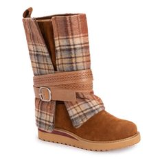 Plush & warm, MUK LUKS Women's Slope Nikki Boots blend luxe comfort with fashionable style. A faux suede belt wraps our fun pattern sweater detail for a twist on a classic pull-on boot. Wipe with a damp cloth to clean, no bleach, lay flat to dry. Imported. - Treaded EVA Sole - 100% Polyester Faux Suede Upper - 100% Polyester Faux Fur Luxe Lining - 100% Polyester Faux Fur Luxe Insole - Memory Foam Insole - Multiple Color Options - Women?s Whole and Half Sizes 6-11 - Extended Wide Sizes Available Waterproof Snow Boots, Boots Are Made For Walking, High Leather Boots, Suede Belt, Knee High Leather Boots, Pull On Boots, Winter Snow Boots, Eva Sole, Winter Boots Women