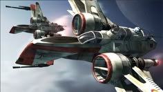 two futuristic fighter jets flying through the sky