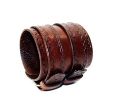 Unique brown leather bracelet! Very comfortable & easy to wear. Size: Wirst size: 6-8.5 inches(16-22cm) Width: 2.55 inch (5 cm) Color: brown. Material: genuine leather(leather is produced in Italy). If you have any questions please write! Vintage Leather Cuff Bracelet With Wrist Strap, Vintage Leather Bracelet Wristband, Vintage Leather Wristband Bracelet, Vintage Leather Wristband Gift, Handmade Vintage Leather Wristband, Vintage Cuff Bracelets With Wrist Strap, Vintage Cuff Bracelet With Wrist Strap, Brown Leather Bangle Bracelet As A Gift, Brown Leather Bangle Bracelet Gift