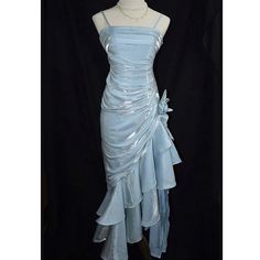 Charming Mermaid High Low Satin Straps Party Dress – Weitese Dress Vintage Style Prom Dresses, Mermaid High, Tail Dress, Princess Sleeves, British Indian, Home Wedding, Dress Vintage, Bride Dress, Special Occasion Dresses