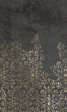 floral ornamental mural wallpaper Black Gold Textured Wallpaper, Black Wallpaper With Gold Pattern, Back And Gold Wallpaper, Matte Gold Wallpaper, Textured Wallpaper Metallic, Metallic Wallpaper Floral, Wallpaper Gold Floral, Dark Florals Wallpaper, Wallpaper Black & Gold