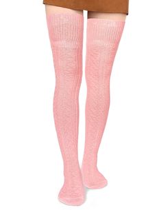 Size: One SizeMaterial: 20% Stretchy Yarn, 80% cottonMachine WashPacking List:1*pair of Thigh High Socks Pink Fitted Knee-high Socks For Spring, Trendy Solid Color Thigh High Hosiery, Trendy Fitted Pink Knee-high Socks, Pink Stretch Thigh-high Stockings, Pink Knee-high Socks As Stocking Stuffer For Winter, Fitted Cotton Hosiery For Spring, Fitted Pink Knee-high Stockings, Pink Casual Knee-high Socks, Pink Fitted Knee-high Stockings