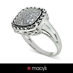 in stock Macy's Silver Rings In Fine Jewelry Style, Macy's Silver Cubic Zirconia Diamond Ring, Macy's Fine Jewelry Silver Rings, Macy's Silver Fine Jewelry Rings, Macy's Cubic Zirconia Rings For Gift, Macy's Silver Promise Ring, Rope Frame, Lego Gifts, Statement Ring Silver