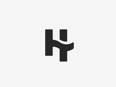 a black and white logo with the letter h